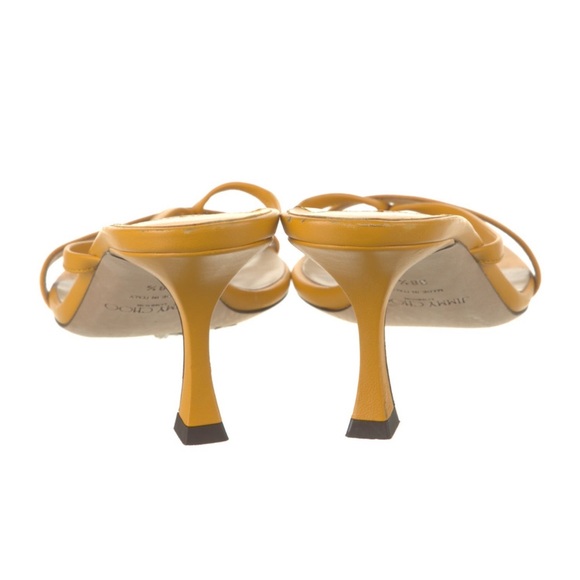 Jimmy Choo Maelie 70 Leather Sandal Heels Yellow Size 38.5 EU / 8.5 US - Picture 4 of 5
